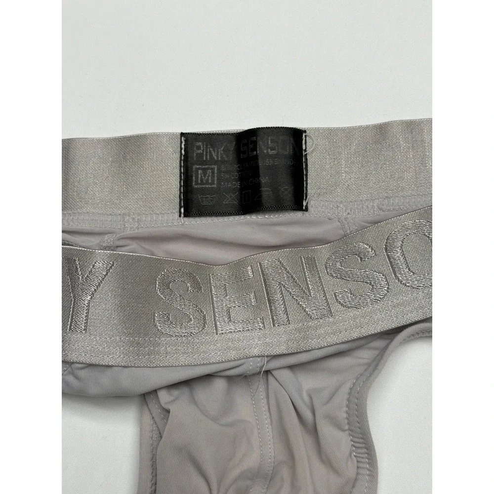 PINKY SENSON Men's Thong Underwear Grey‎ Size M